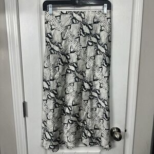 Snakeskin print midi slip skirt - y2k / model off duty / edgy. Small‎